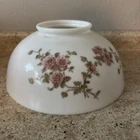 Vintage 14" Milk Glass Pink Roses Oil Or Electric Hanging Glass Dome Lamp Shade