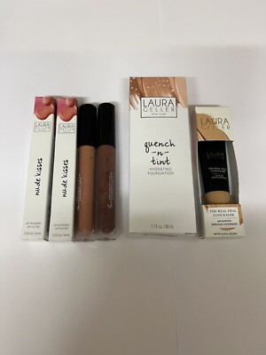 LAURA GELLER 4 STÜCK QUENCH N TINT MEDIUM DEEP FOUNDATION + CONCEALER LIPGLOSS