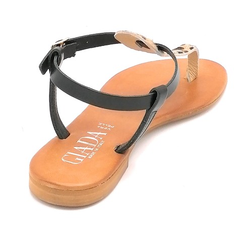 Giada 6629 Sandalia Chanclas Cinturón Piel Nero-Leopardo W - Imagen 3 de 3
