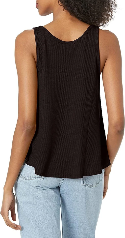 Volcom 286419 Women's Lived in Lounge Thermal Tank Top, Black, Size Small - Image 2 of 2