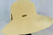 Sun N Sand Head Wear Beige Raffia Weave Sun Beach Outdoor Hat One Size