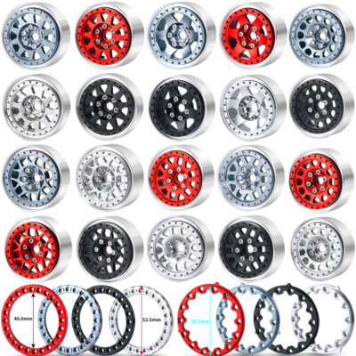 Alloy Beadlock Ring For 1.9" RC Crawler Wheels - Fits TRX-4, SCX10, D90 (Matte Black, 4 Pcs)