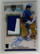 2023 PANINI AMERICA'S PASTIME RICKY TIEDEMANN AUTO PATCH 05/10 TORONTO BLUE JAYS