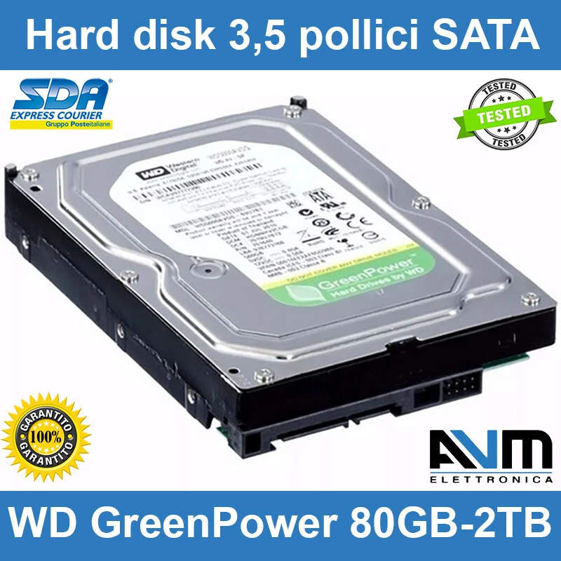 Hard disk 3,5" SATA Western Digital 2TB 1TB 500GB WD Caviar Blue Red Green HDD - Immagine 4 di 4