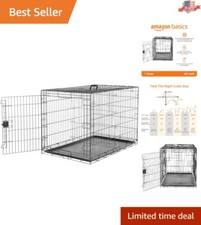 Secure 48-Inch Metal Wire Dog Crate for Giant Breeds - Easy Clean Tray Included