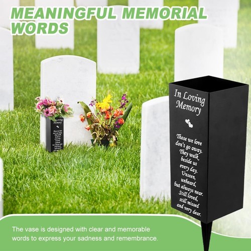 Metal Cemetery Vases Elegant Lawn Grave Memorial Vase with Spikes Metal Funer... - 第 5/9 張圖片
