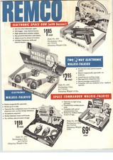 1955 PAPER AD Remco Toy Co Electronic Space Gun Commander Walkie Talkies