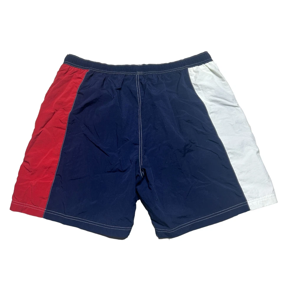 Vintage Tommy Hilfiger Swim Trunks Mens XXL USA Navy Blue Drawstring 90s - Image 2 of 4