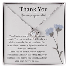 Thoughtful Thank You Necklace Gift with Premium Box & Card