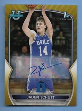 Jaden Schutt 2023 Topps Bowman U 1st Gold Sp Autograph Auto Card D 50 V Tech Jaden Schutt 2023 Topps Bowman U 1st Gold Sp Autograph Auto Card D 50 V Tech