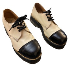 VTG RARE 90s Dr. Martens Platform Oxford Captoe Cream/black Great Shape Used