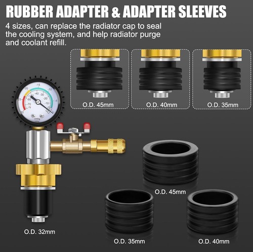 Universal Cooling System Vacuum Type Coolant Refill Tool Kit, Black - Picture 3 of 9