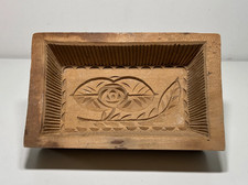 Antique carved wooden butter mold, folk art, rustic decoration