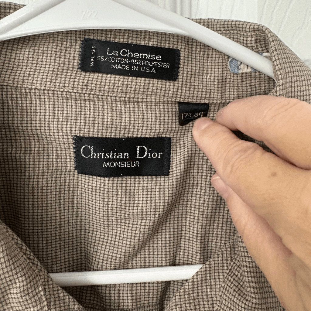 Vintage Christian Dior Monsieur La Chemise Men's Dress Shirt 17.5
