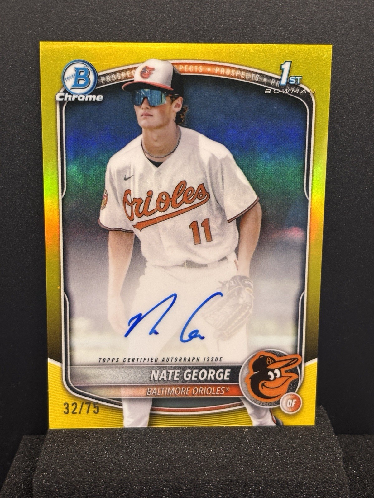 NATE GEORGE 2025 Bowman Chrome 1st Prospect Auto Yellow Refractor /75 #CPA-NG SP