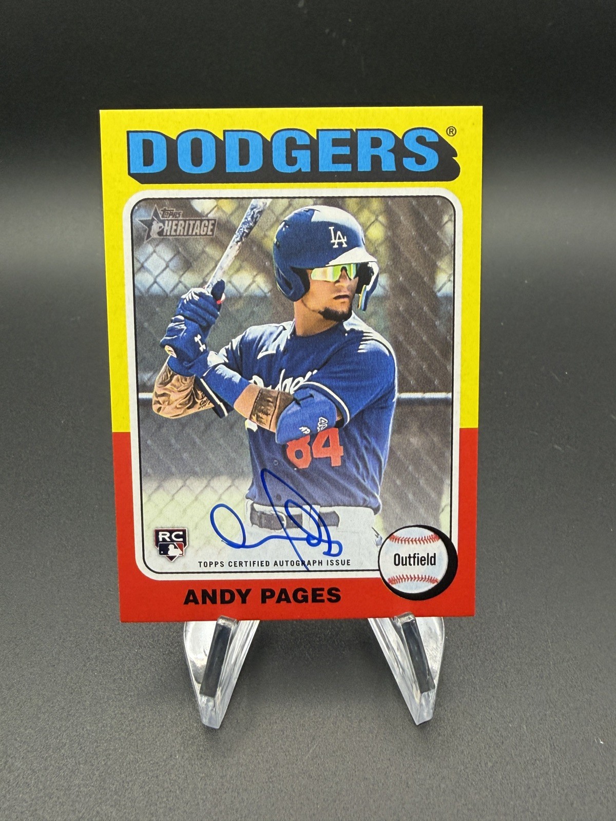 2024 Topps Heritage High Number Andy Pages Real One RC Auto #ROA-AP Dodgers