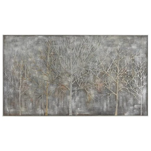 Uttermost Parkview Wood Linen and Plastic Landscape Art in Gold/Gray/Silver - Picture 1 of 4
