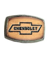 Chevrolet Belt Buckle- Leather Over Metal Alumaline 4108 Vintage