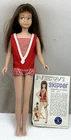 VINTAGE 1960's MATTEL BARBIE BRUNETTE STRAIGHT LEG SKIPPER DOLL W SWIMSUIT