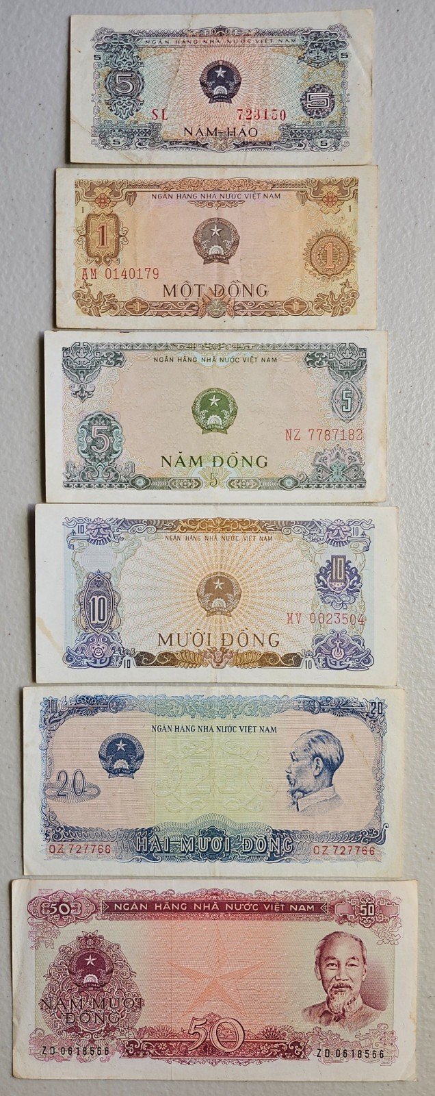 Vietnam 5 Hao - 50 Dong 1976, Set of 6