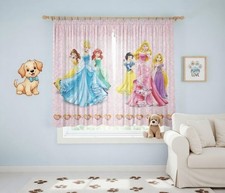 Curtains children bedroom pink Disney Princess 180x160cm girl's room decor