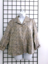 CHICO'S    SIZE 2 / LARGE 1 BUTTON / SATINY GOLD BROCADE BLAZER JACKET