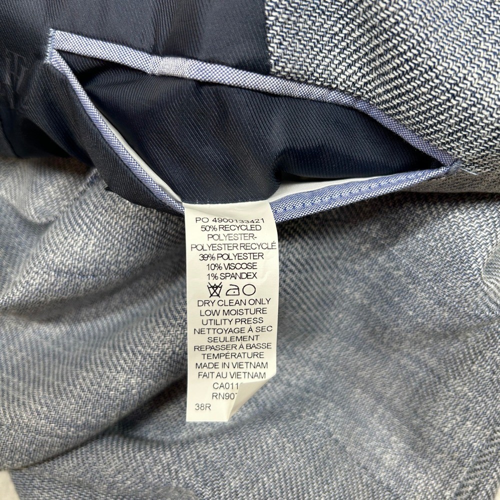 Tommy Hilfiger Sport Coat 38R 38 Denim Blue Patterned TH Flex $295 thumbnail 7