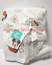 Disney Baby Blanket Mickey Mouse Reversible Sherpa Christmas NEW