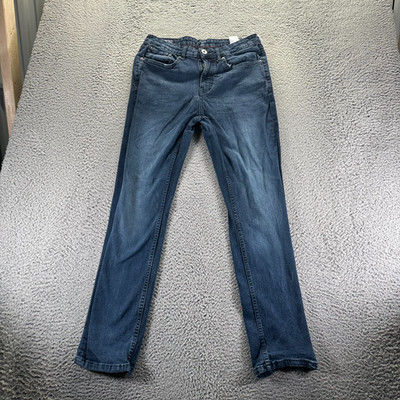 Chaps Jeans Men 32x30 Blue Cotton Denim Tapered Leg Athletic Fit Workwear Faded