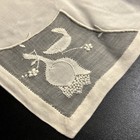 VTG MADIERA Style Organdy 34” Square Tablecloth 4 Napkins Appliqué White Linens — photo 2