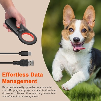 Pet Microchip Reader Scanner Wireless Handheld Chip Scanner Black