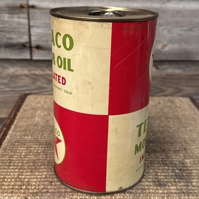 Vintage Texaco Motor Oil Imperial Quart Insulated Can | eBay