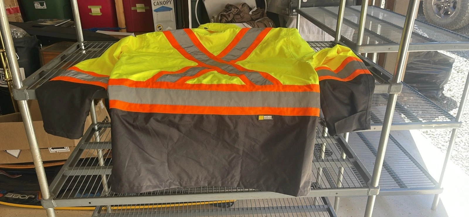 Holmes Workwear Men’s XL Rain Jacket and Pants- High Visibility image 2