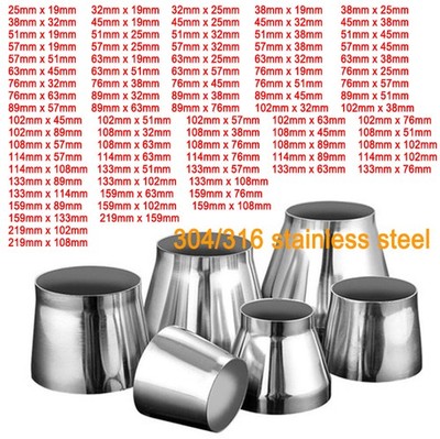 304/316 Stainless Steel Tapered Reducer Pipe Fittings Exhaust Welding Adapter