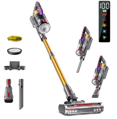 Kissof S17 Pro 550W/55KPA Cordless Vacuum Cleaner, 60Mins Self-Standing Vacuum
