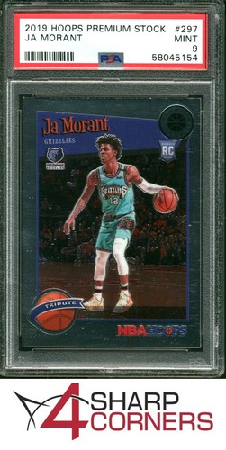 2019 PANINI HOOPS PREMIUM STOCK #297 JA MORANT RC GRIZZLIES PSA 9