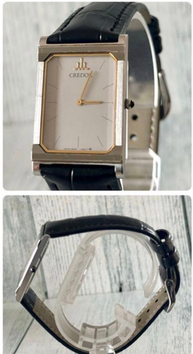 SEIKO CREDOR 8420-6990 Quartz Watch Silver Square Face Rare Find 
