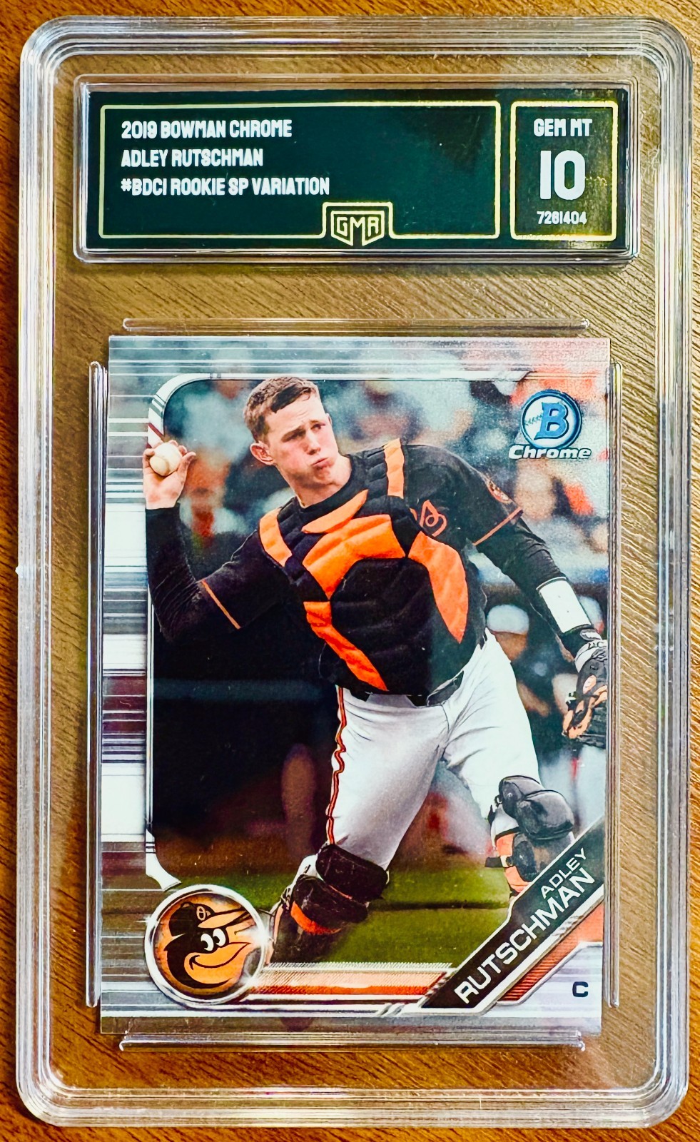 2019 Bowman Chrome Draft Adley Rutschman Orioles SP Variation Throwing RC #BDC-1
