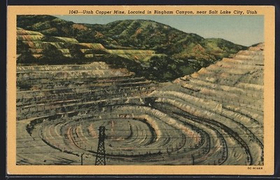 Ansichtskarte Bingham Canyon /Salt Lake City, UT, Utah Copper Mine 