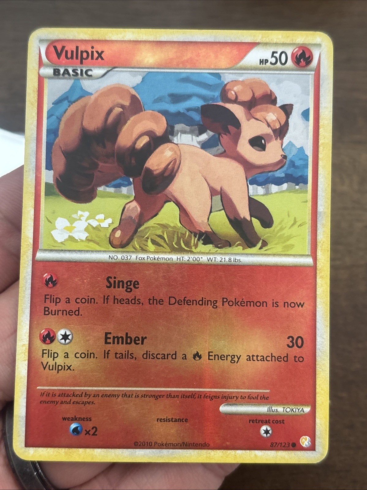 Vulpix 87/123 HeartGold and SoulSilver & HGSS Pokemon TCG Set Card Reverse Holo