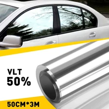 Silver 50% VLT Uncut Roll Window Tint Film 20" x 10ft Feet Car Home Office Glass