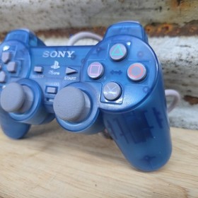 Sony PlayStation PSone Dualshock Analog Controller Clear Blue SCPH-110 Tested