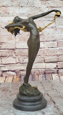 Art Deco Nouveau Vine Dancer Frishmuth Bronze Statue Sclupture Gift Home Decor