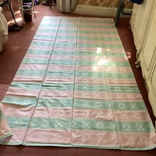 Nappe rectangulaire à carreaux vert rose blanc 140cms x 290cms Made In Italy