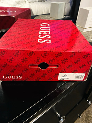 GUESS women High Top Monogram sz 7.5 Brown Lace Up