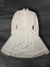 Gunne Sax by Jessica San Francisco Prairie Dress sz 11 Cream Lace Sheer 70s