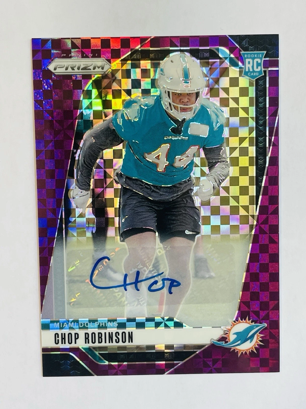 2024 Prizm CHOP ROBINSON PURPLE POWER AUTO /49 ROOKIE MIAMI DOLPHINS SP