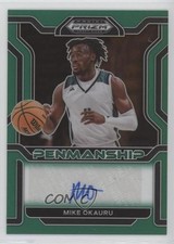 2022-23 Panini Prizm Draft Picks College Penmanship Green Mike Okauru Auto 1as3