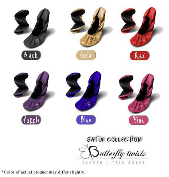 BUTTERFLY TWISTS - SATIN - BALLERINA FLATS / FOLDING SHOES - NEW - SIZE  S/M/L | eBay