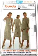 Burda 8511 Misses Dress & Jacket 6-8-10-12-14-16 Sewing Pattern OOP